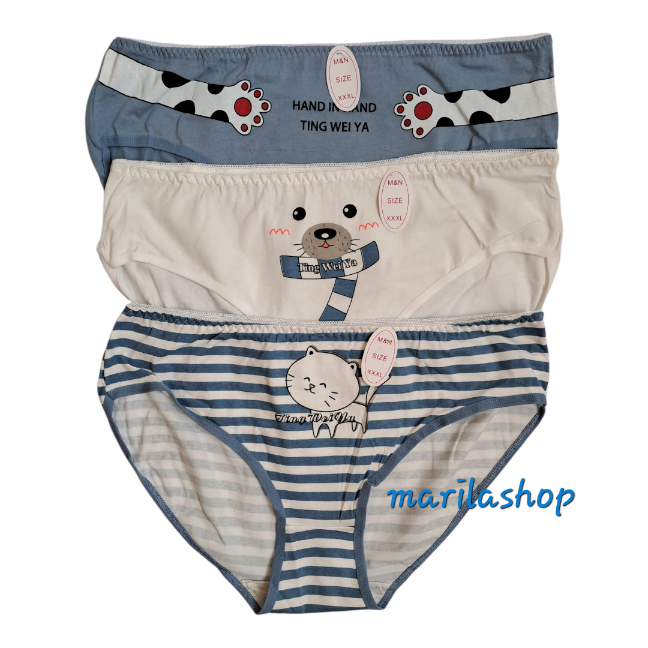 پک ۳ عددی شورت زنانه عروسکی سایز بزرگ مدل گربه دلربا | سایز بزرگ، راحت و خوشگل