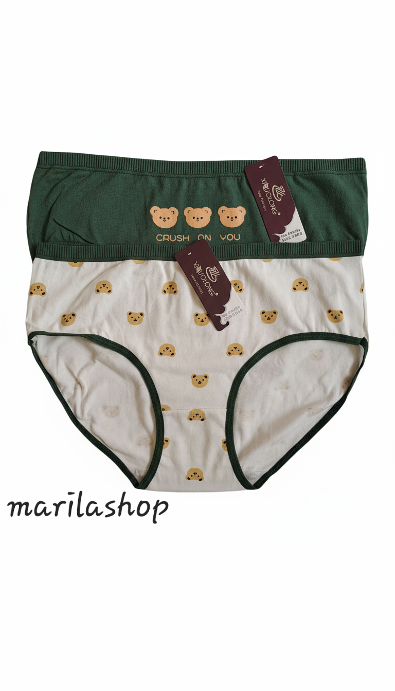 پک ۲ تایی شورت عروسکی مدل تدی سبز | نرم، راحت و خوشگل