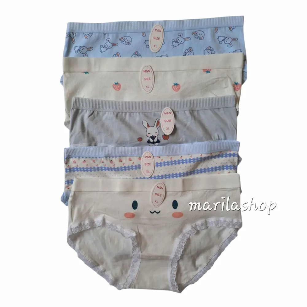 پک ۵ تایی شورت عروسکی مدل آبی مهربون | نرم، راحت و خوشگل