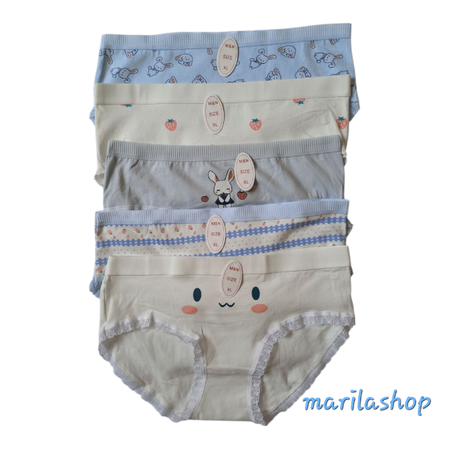 پک ۵ تایی شورت عروسکی مدل آبی مهربون | نرم، راحت و خوشگل