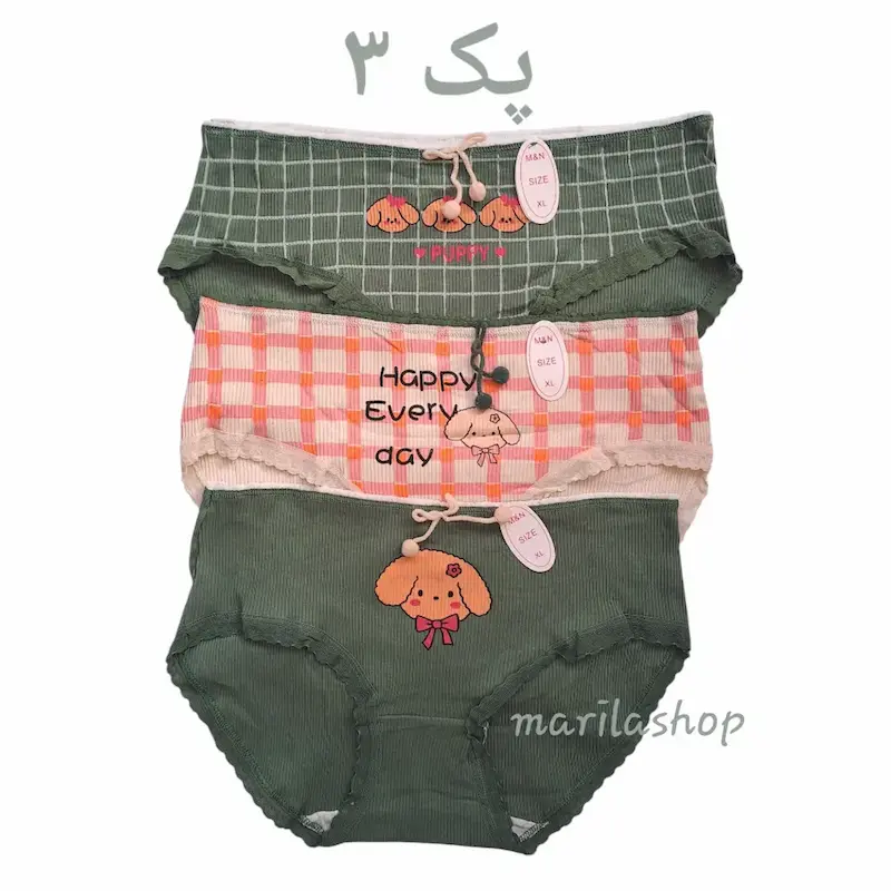 شورت عروسکی کبریتی وارداتی ۳ تایی مدل کیوتی - پک ۳