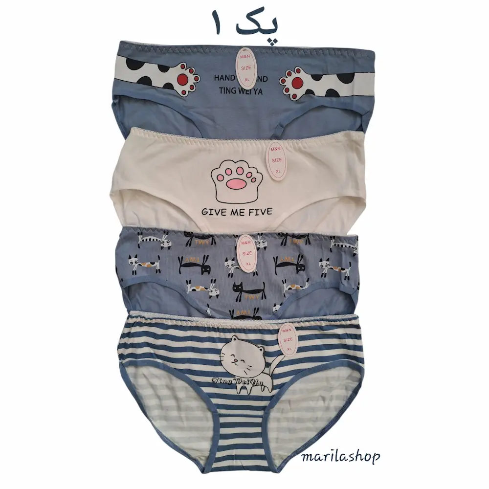 پک ۴ تایی شورت عروسکی مدل گربه  دلربا | نرم، راحت و خوشگل