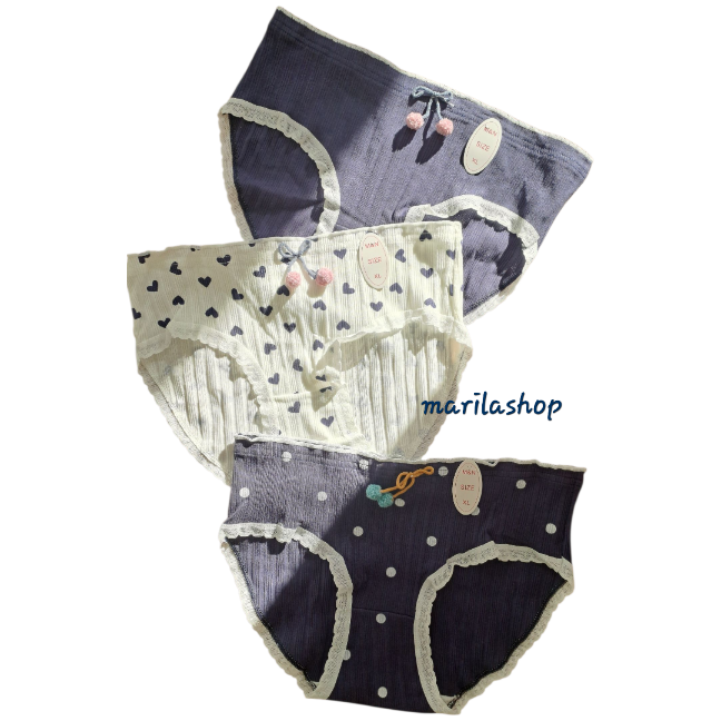 پک ۳ تایی شورت عروسکی سفیدسرمه ای پک ۳ | نرم، راحت و خوشگل